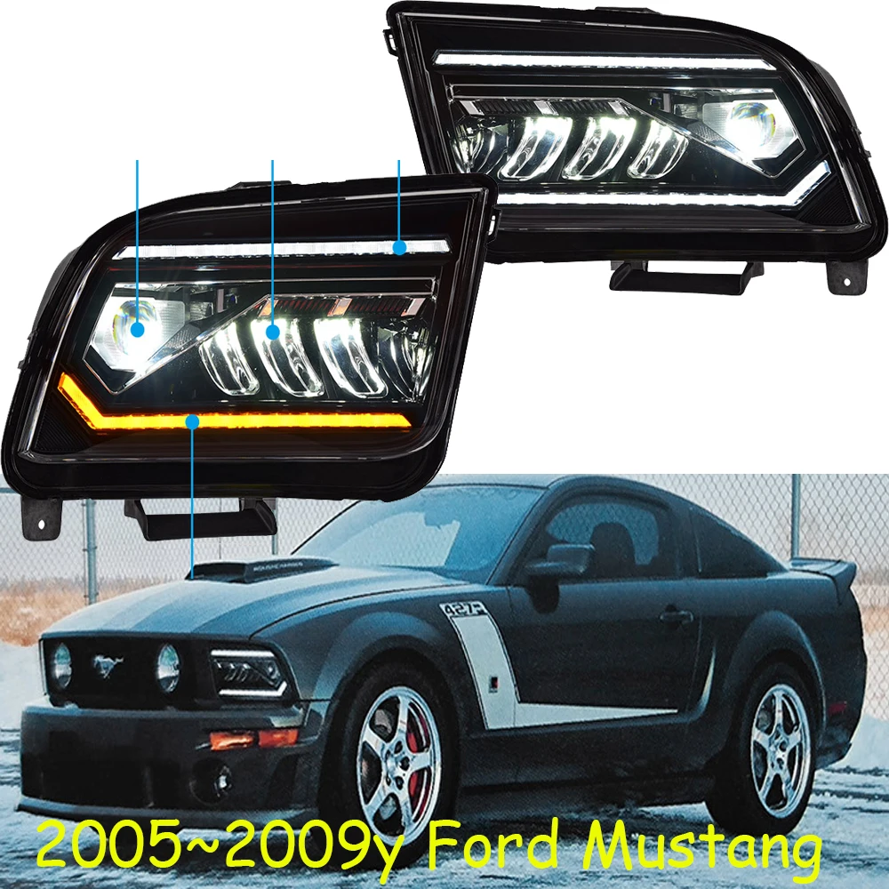 

Автомобильный бампер, фара для Ford Mustang, фара ALL IN LED 2005 ~ 2009y, автомобильные аксессуары, фара для Mustang, противотуманная фара