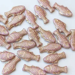 10pieces 24*10mm Multi-colored fish beads Loose Spacer Beads for Jewelry Making DIY Handmade Bracelets Earrings