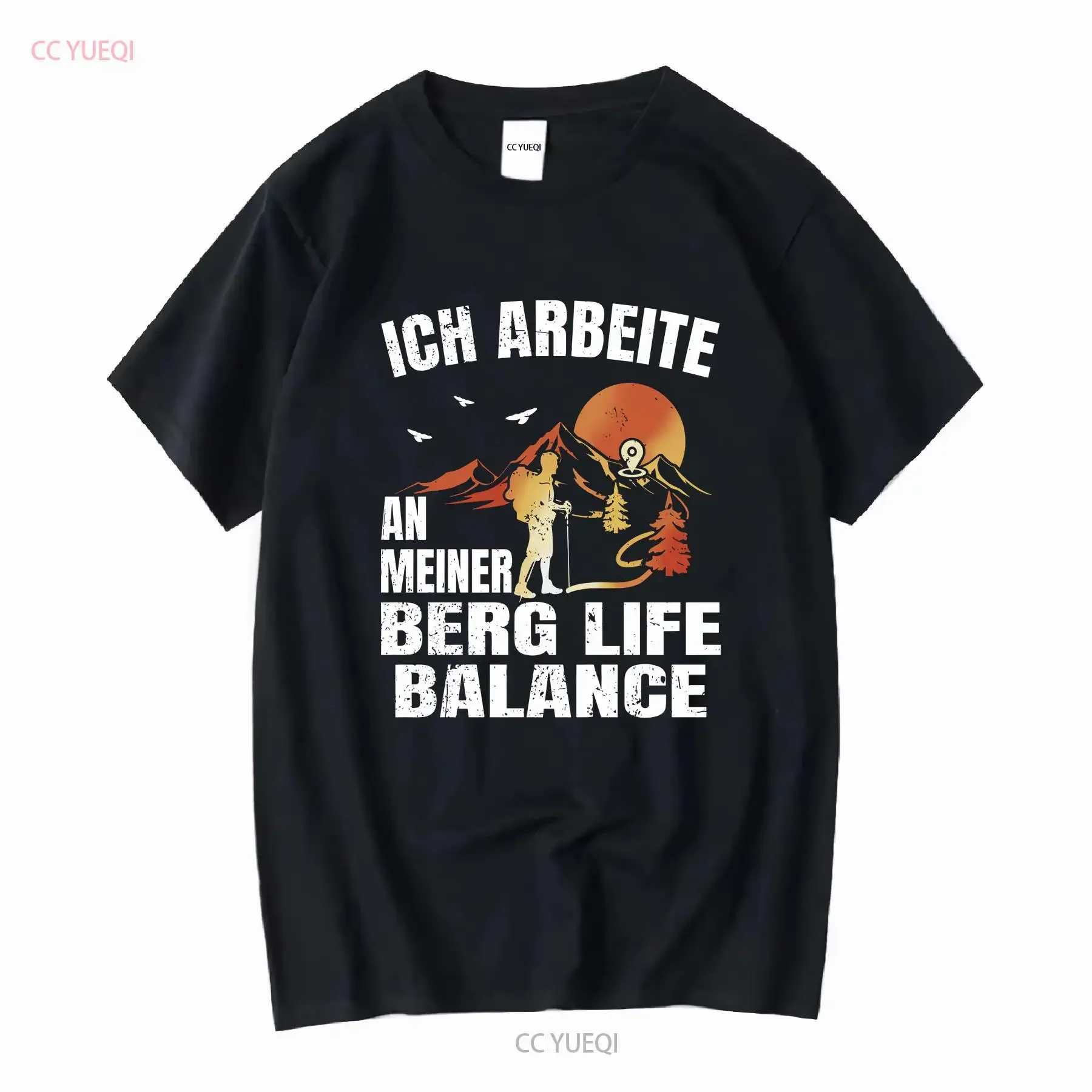 Image of Berg-T-Shirt für Wanderer als Geschenkidee, Wanderliebhaber, Naturliebhaber, Life Balance, lange oder kurze Ärmel, Vintage-Waschung
