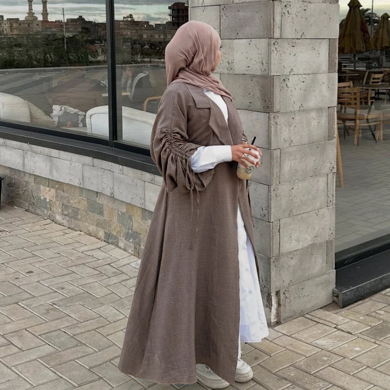 Women's Abayas 2025 Eid Ramadan Abaya Dubai Luxury Fashion Casual Kebaya Kaftan Caftan Muslim Women Clothing Collar Cardigan