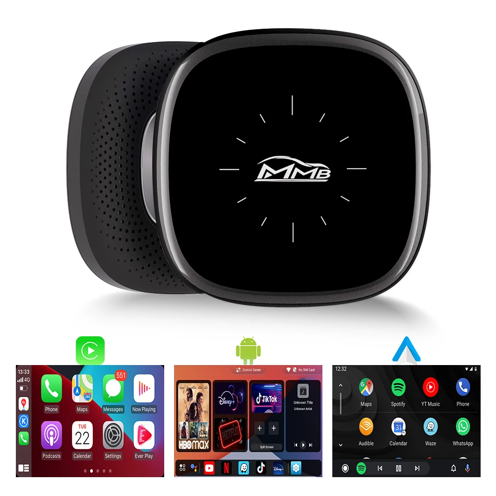 جديد MMB Max Q2W Ai Box Android 13.0 QCM6115 8-Cores Wireless CarPlay Android Auto Ai Box 4+64G ترقية عبر الإنترنت YouTube Netflix #3