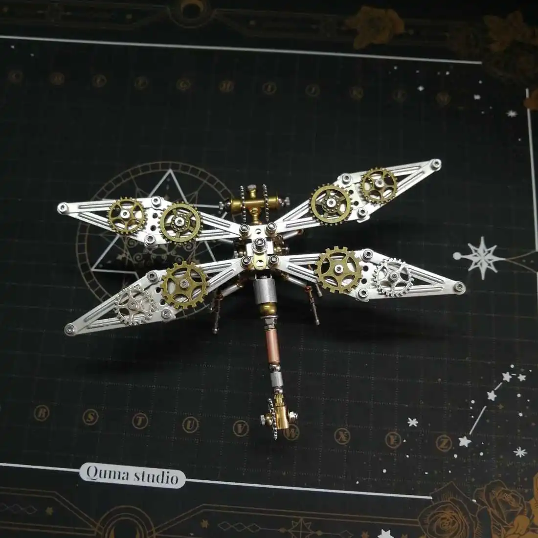 3D Metal Puzzle Dragonfly Insect DIY Assembly Model Kit Steampunk Mechanical Insects Assemble Toys  - 200+PCS