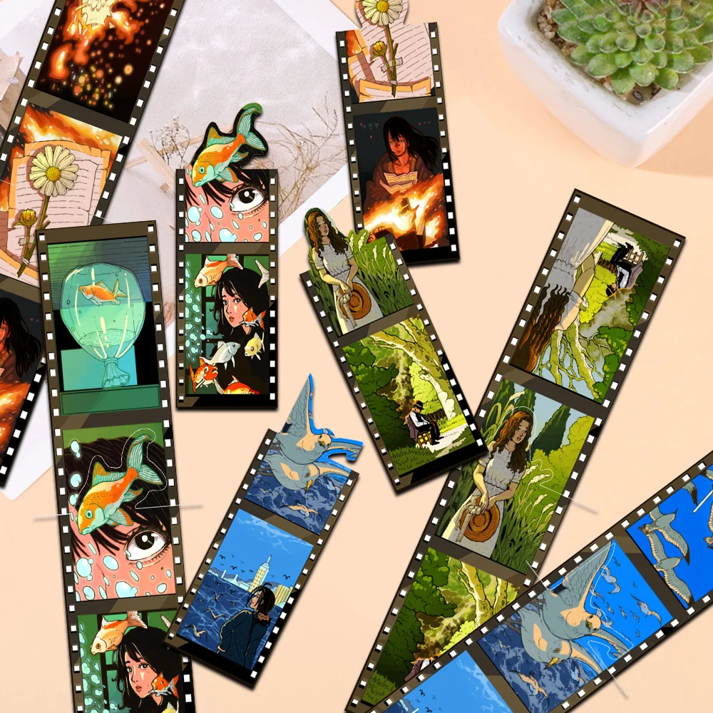 4 قطع من قصص الأفلام الكرتونية الصور الظلية المرجعية المغناطيسية الإبداعية قراءة كتاب بمناسبة الثلاجة الديكور القرطاسية