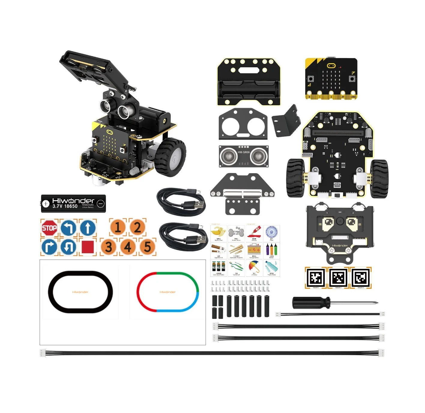 Hiwonder Nexbit Microbit Robot Car With AI Vision Module Support Target Tracking,Ranging And Obstacle Avoidance,Sensor Expansion