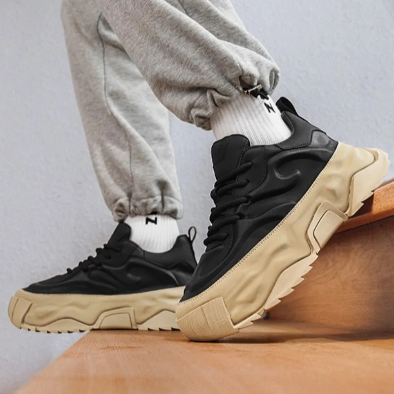 Shoes for Men High Quality Platform Sneaker Fad Leather Thick Sole Leisure Men Sneaker Outdoor Hiking Men Shoe Zapatillas Hombre