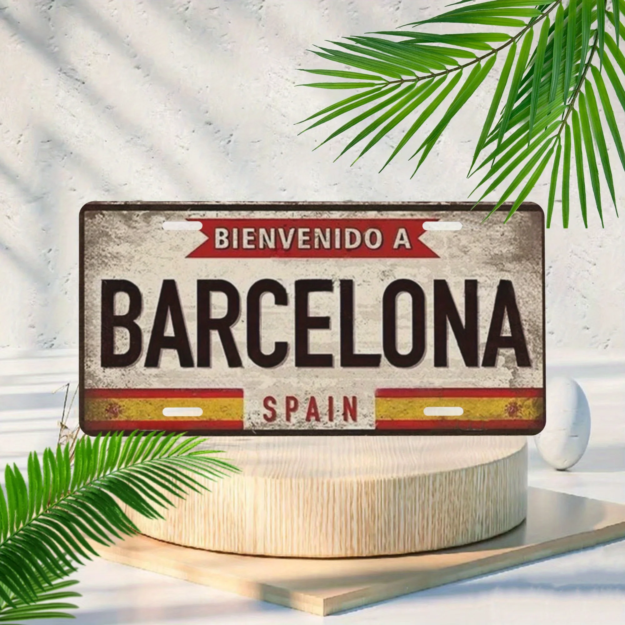 Decorative personalized aluminum license plate, Welcome to Barcelona City Greetings Slogans License Plates，Personalized display