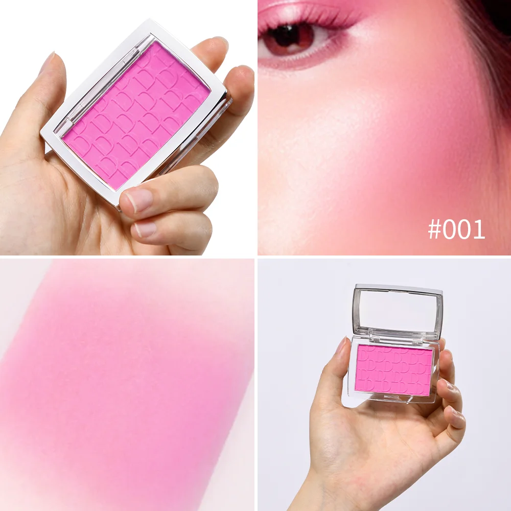Set di olio per labbra e fard in rilievo Lucidalabbra idratante Rossetto liquido rimpolpante Tavolozza Blausher in polvere opaca per le guance