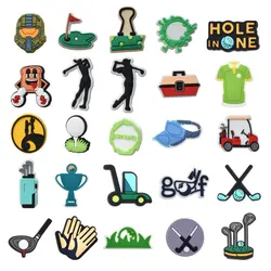 Hot Sale 1pcs PVC Shoe charms for Crocs Golf Sport Outdoors Accessories DIY Pins Decoration Women Kids X-mas Gift Boy Girl