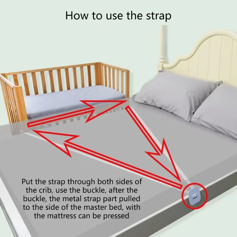 Tempat tidur bayi, sabuk pengaman memperbaiki bayi, sabuk tali kasur konektor tempat tidur bayi, sabuk tetap Anti bergerak untuk ibu dan anak