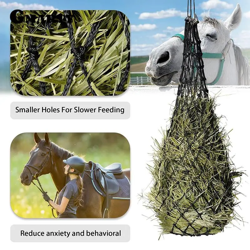 1Pc Haylage Net Durable Horse Care Products Small Holed Hay Net Haynet Equipment Slow Feed Hay Feeder Net Bags For Horse