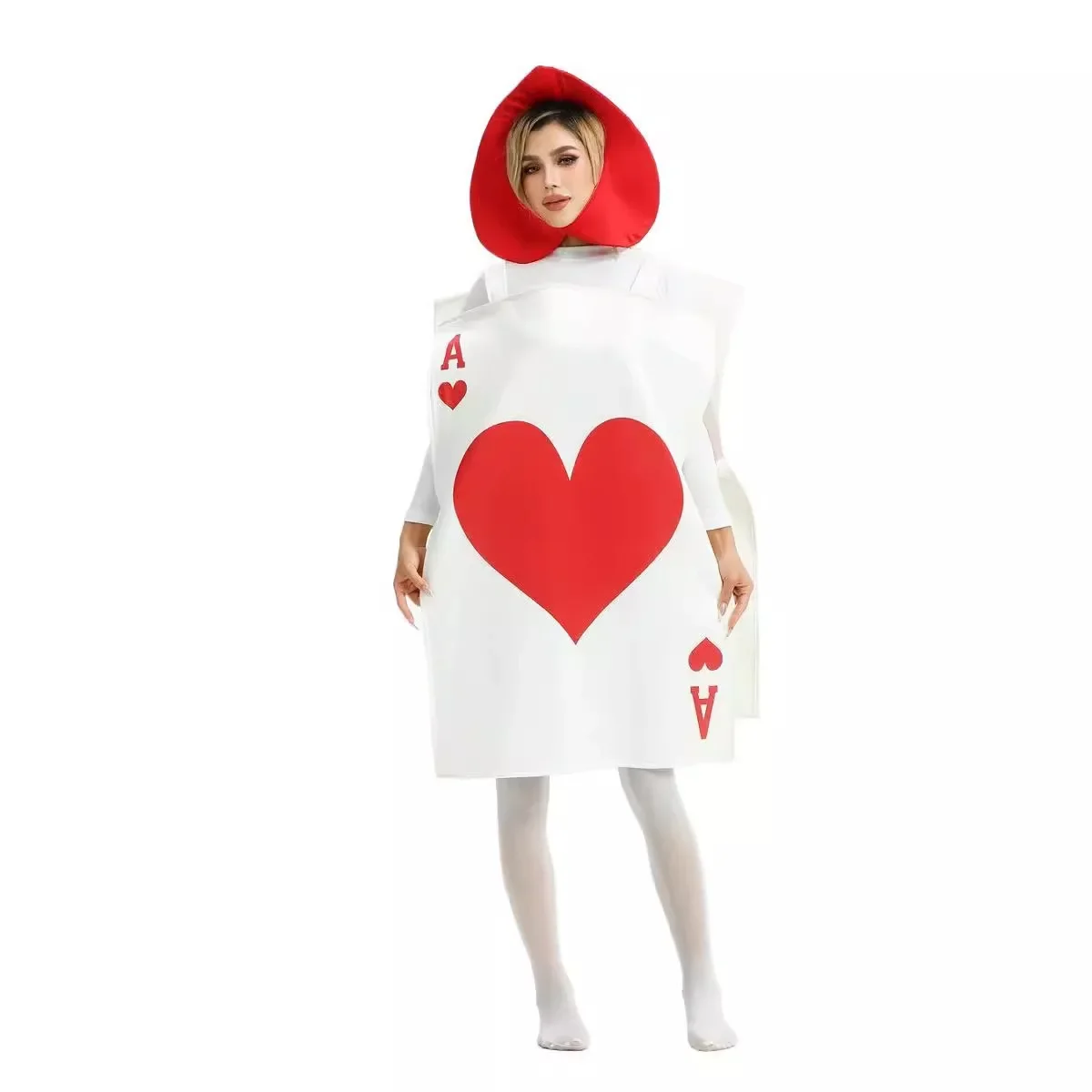 Disfraz de Halloween para adultos, Alicia en el país de las Maravillas, cuento de hadas, cartas de juego, corazón negro, melocotón, disfraz infantil, disfraz divertido