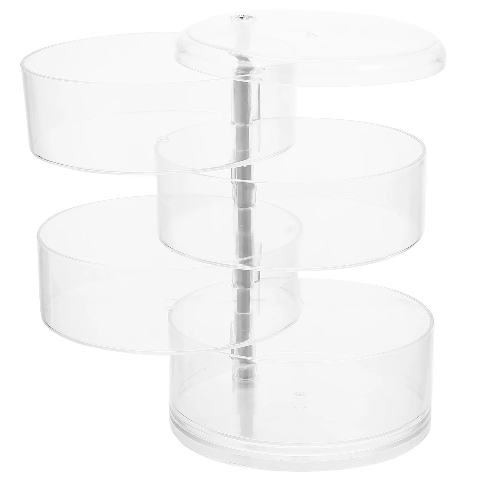 Caja organizadora de joyas multicapa transparente de gran capacidad, soporte giratorio para almacenamiento de joyas, pendientes, anillos, collares, escritorio