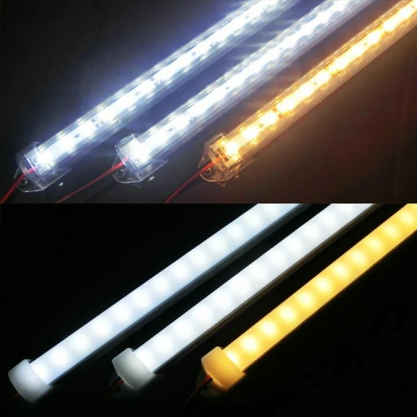 Imagem -06 - Luzes Led Bar Dc12v Branco Warm White Branco Frio 5730 Led Rígida Tira Levou Tubo com u Alumínio Shell Mais Tampa do pc