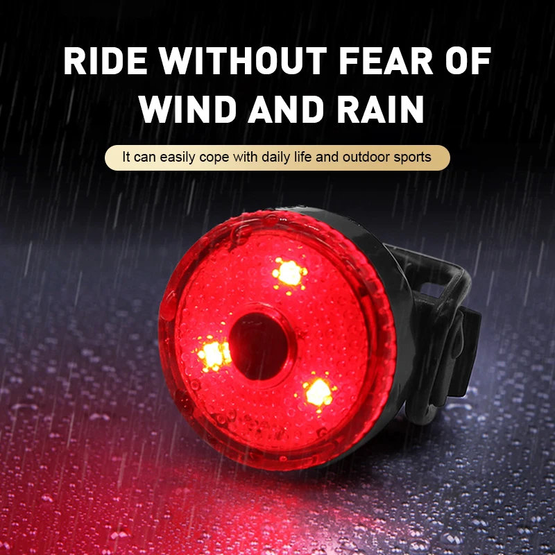 Mini feu arrière LED pour casque de vélo, lampe de poche, chargement USB, lumière rouge arrière, étanche, sécurité, iode, torche de cyclisme