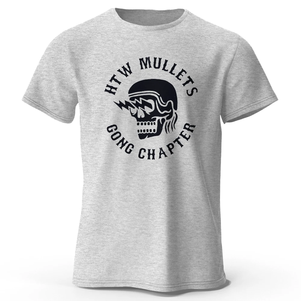 Mullets Gong Kapitel Print, Herren Roman Grafikdesign T-Shirt, lässige bequeme Sommer T-Shirts für Herren tägliche Freizeit kleidung