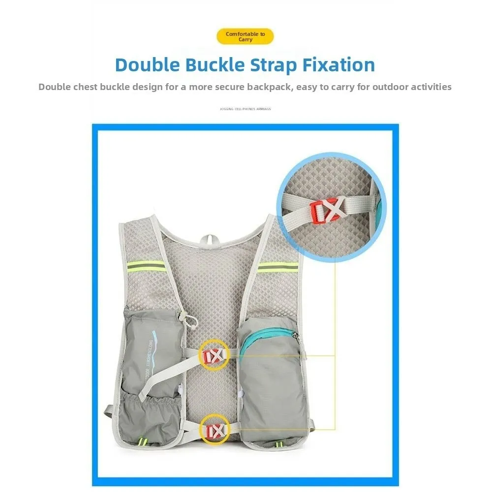 

Breathable Hydration Pack Ultra-light Multiple Pockets Running Hydration Vest Adjustable Convenient Hydration Jogging Vest