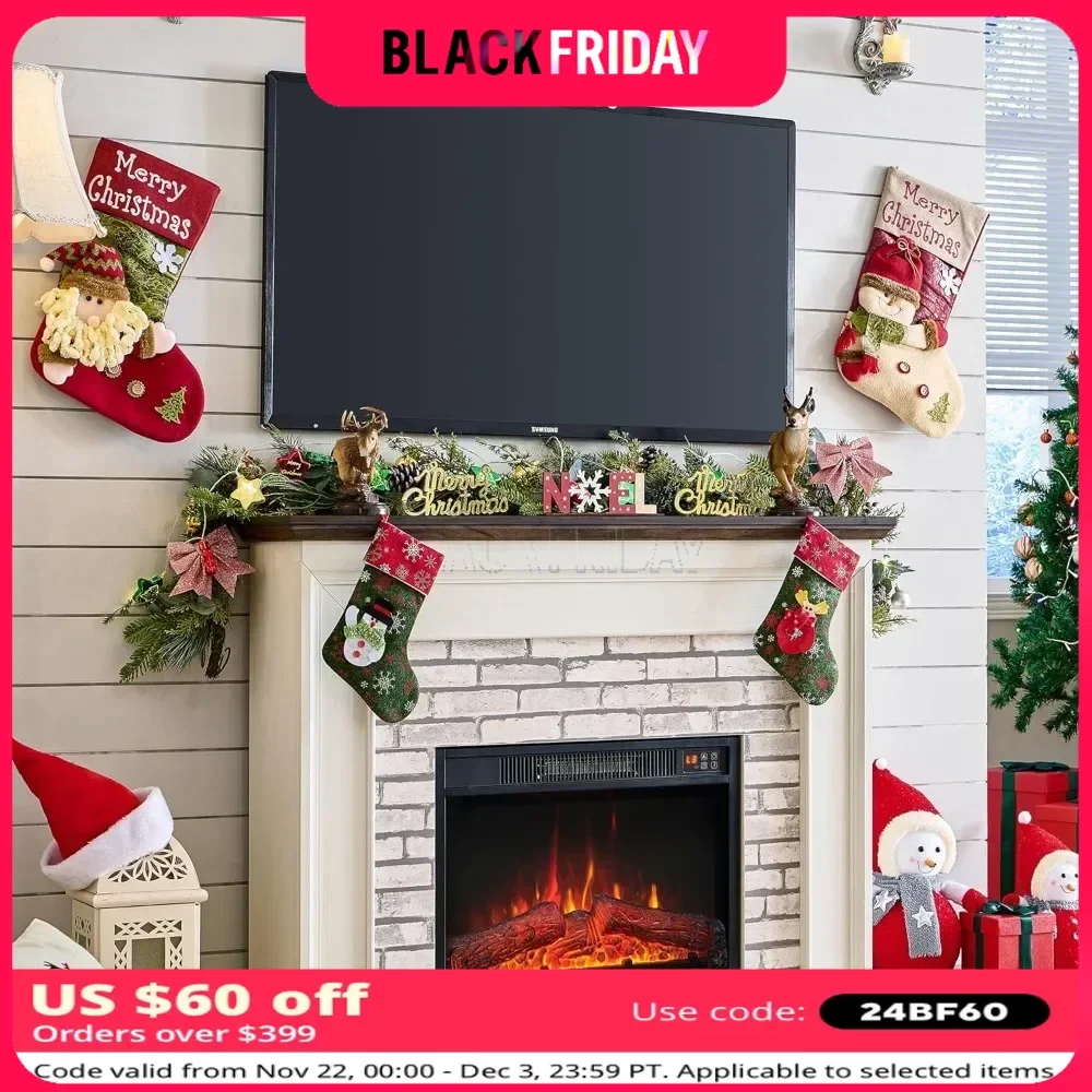 TV Stand with Freestanding Electric Fireplace & Remote Control & Adjustable Flame Level, 45