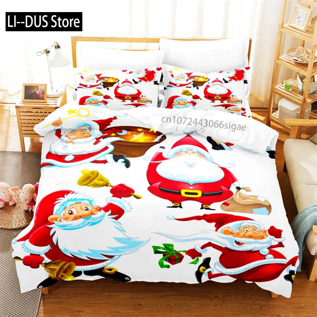 

Cartoon Santa Claus Bedding Set Duvet Cover Set 3d Bedding Digital Printing Queen Size Bedding Set Fashion Design