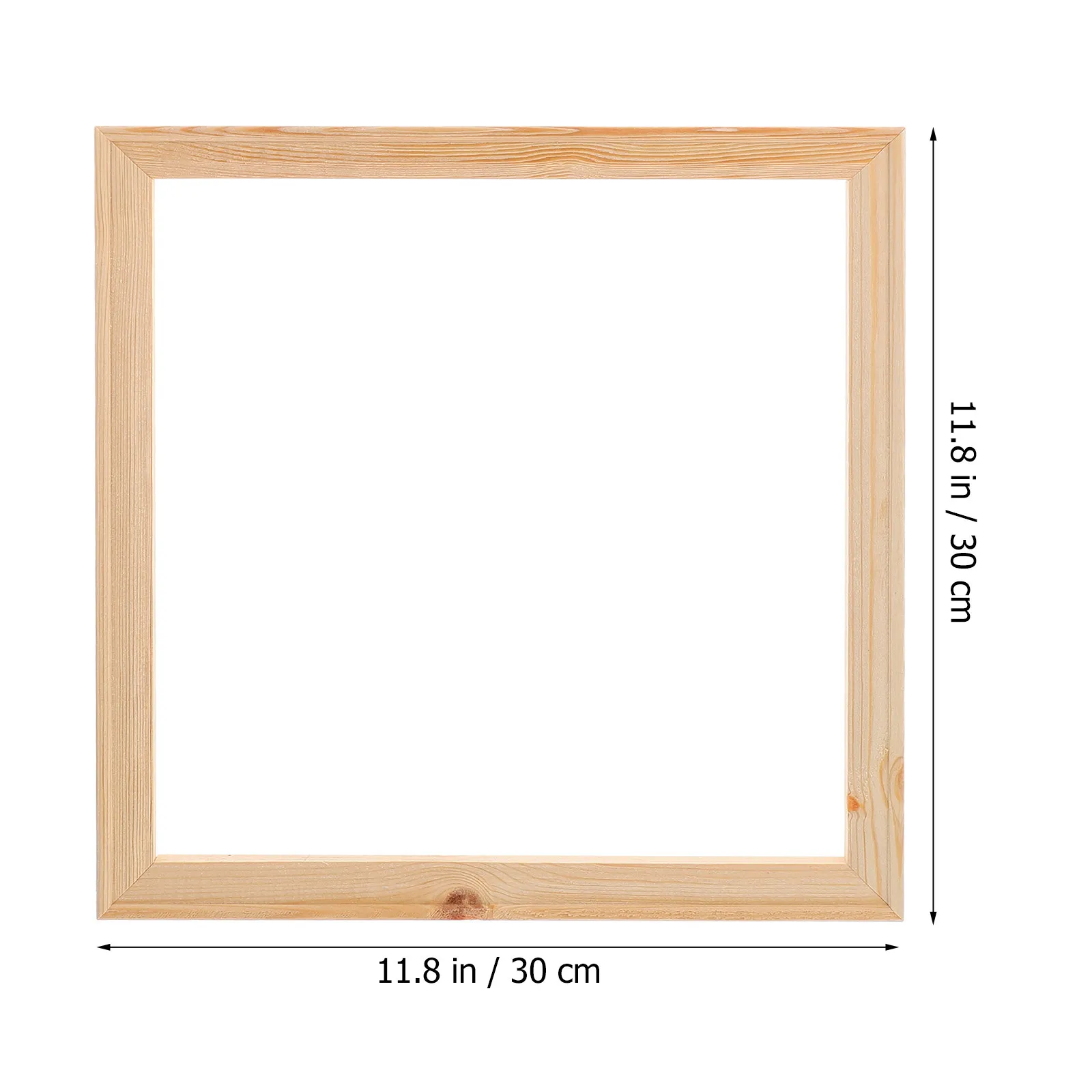 Wooden Picture Frames 5 Piece Set 30x30cm Solid Pine Wood Smooth L Shape Frames for Photos Painting Canvas