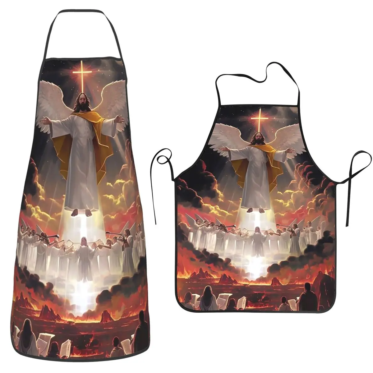 Angel Jesus Christ In Heaven Christian Art Jesus Ascension Apron Chef Cuisine Tablier Sleeveless Bib Kitchen Cleaning Pinafore