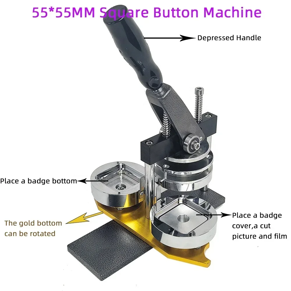 Square 2*2 Inch Badge Making Machine Magnet Making Machine+Cutter +150 Pcs Fridge Magnet Material