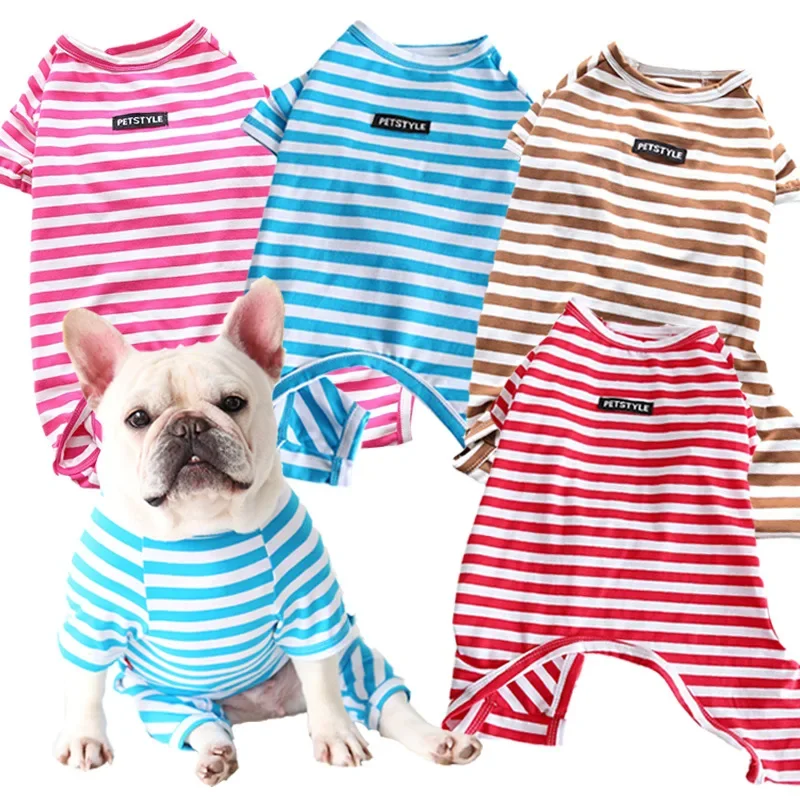 Cotton Dog Pajamas French Bulldog Pug Jumpsuit Sleepwear Dog Clothes Overalls Pet Outfit Small Dog Costume Puppy Clothing Pyjama