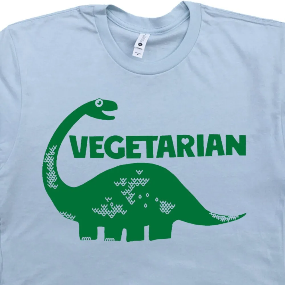 Vegetarian Dinosaur T Shirt Funny Cute Vegetables Humor Witty Brontosaurus Kale Vegan Cool Vintage Retro For Kids