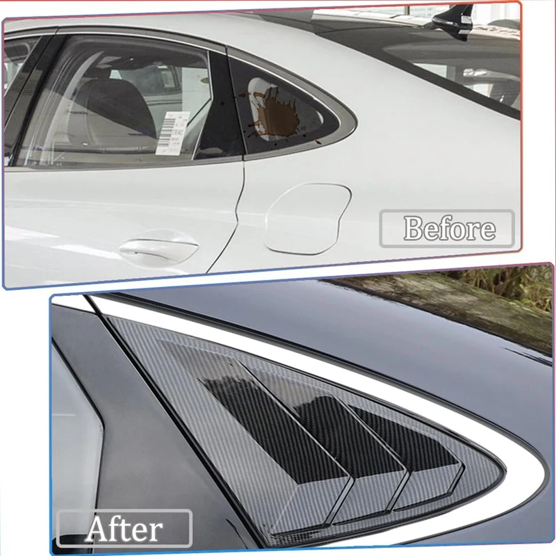 Super Sale Rear Side Window Louvers for Hyundai Sonata DN8 2020-2024 Air Vent Scoop Louver Window Scoop Louver Cover Trim
