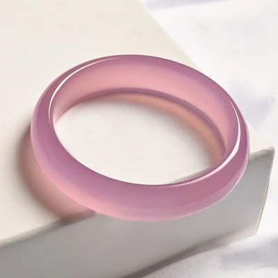 

zheru jewelry natural pink agate chalcedony 54mm-64mm bracelet elegant princess jewelry best gift for mother to girlfriend