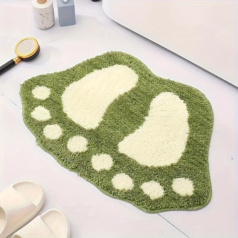 VIKAMA Paw Cute Fluffy Tappetino da bagno Assorbente Tappeto da pavimento ad asciugatura rapida Antiscivolo Ultra morbido Zerbino d'ingresso Decorazioni per la casa
