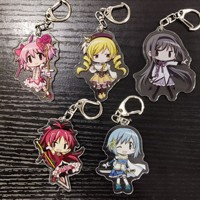 Anime Puella Magi Madoka Magica Figures Kaname Madoka Akemi Homura Acrylic Keychain Tomoe Mami Cute Pendant Decor Toy Fans Gift