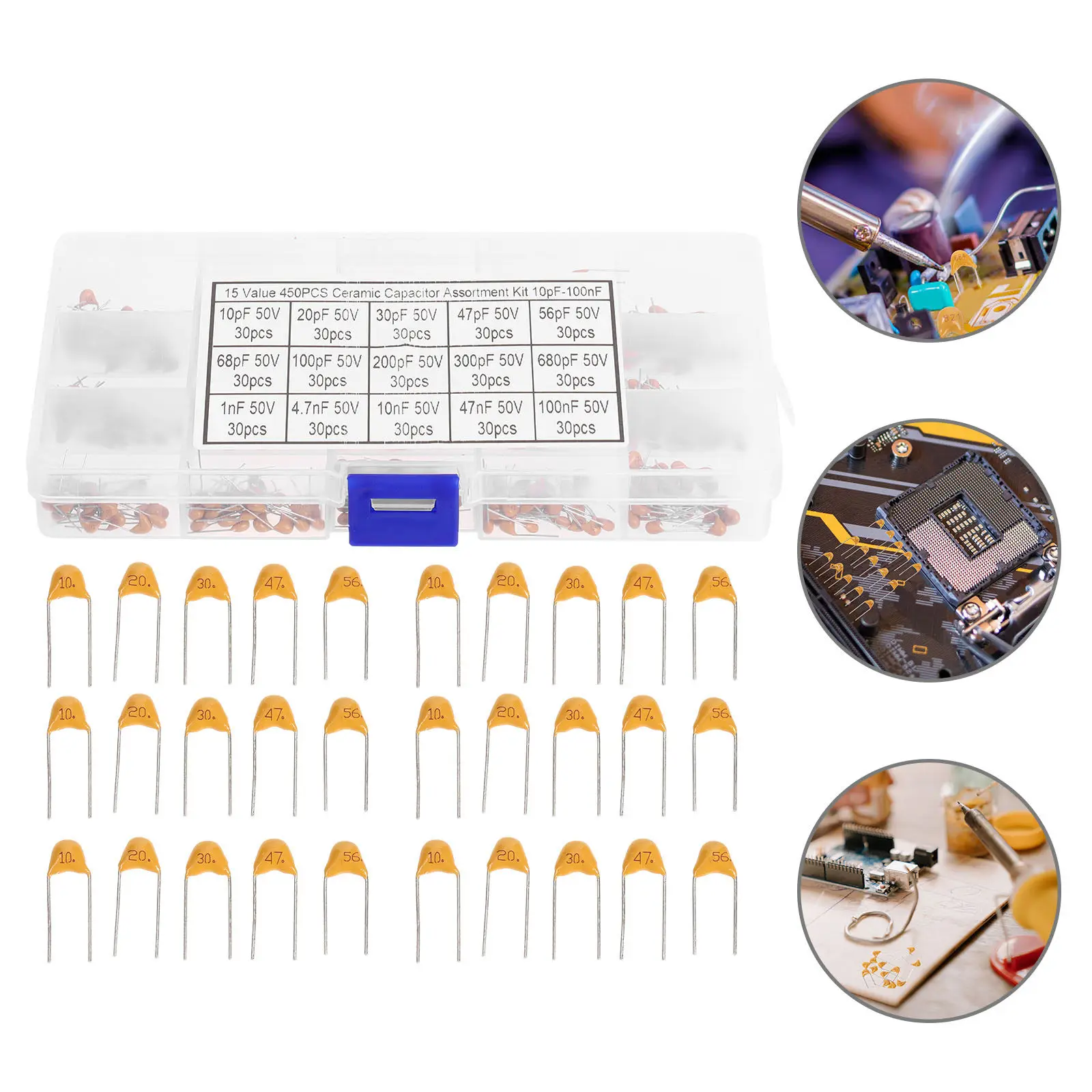 1Set Ceramic Capacitor Sample Assorted 50V Multilayer Chip Capacitor Replacement Electronic Components for DIY Audio Video Hobby