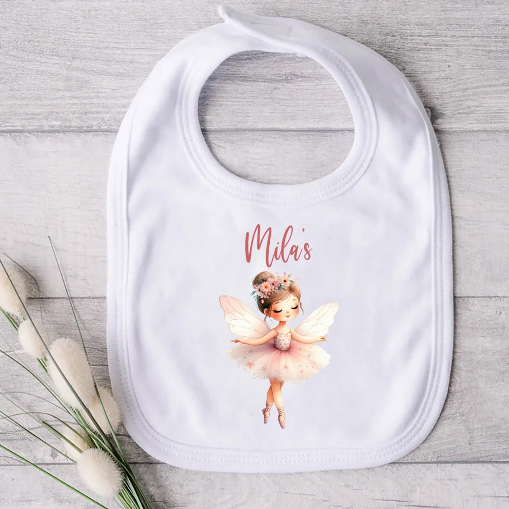 Description Picture 6 of itemPersonalized Baby Bibs Custom Name Boy Girl Cotton Bib Unicorn Bear Fairy Print Newborn Saliva Towel Infant Birthday Shower Gift