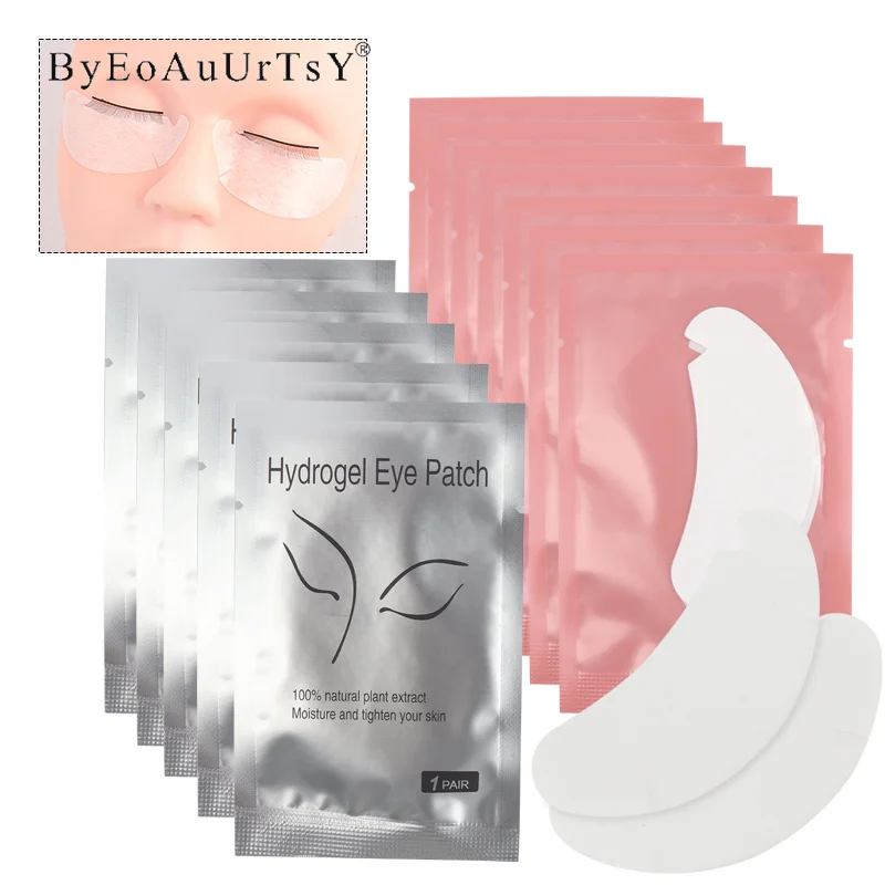 50 Pairs Hydrogel Eye Patches Eyelash Extension Under Eye Pad Lash Lifting Gel Patch V-shaped Paper Stickers Pads Makeup Tools