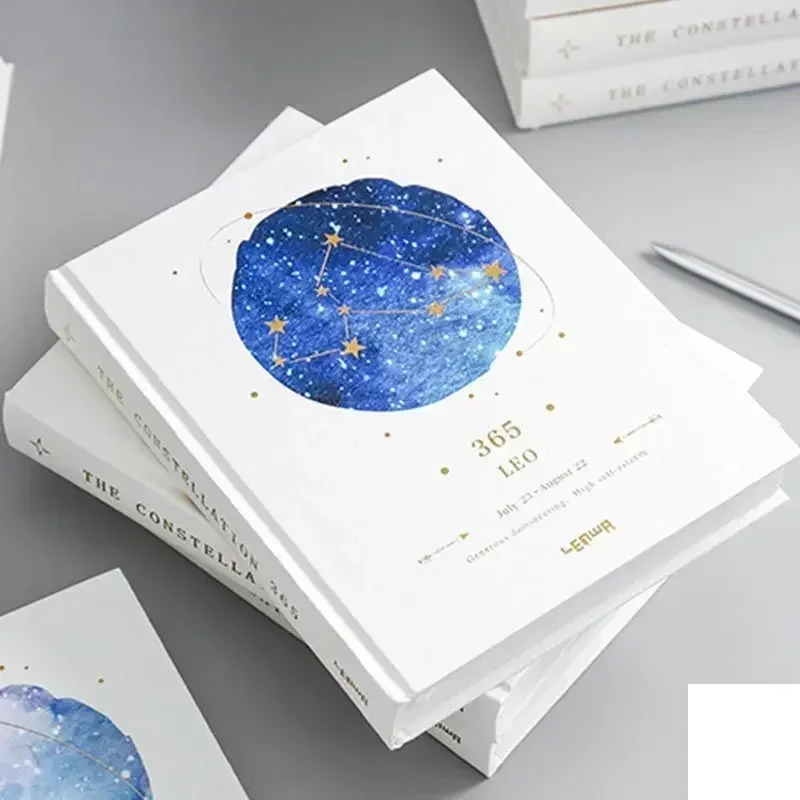 365 Pages Hardcover Thickened Notebook Twelve Constellations Bronzing Creative Diary Cute journal School Supplies For Student