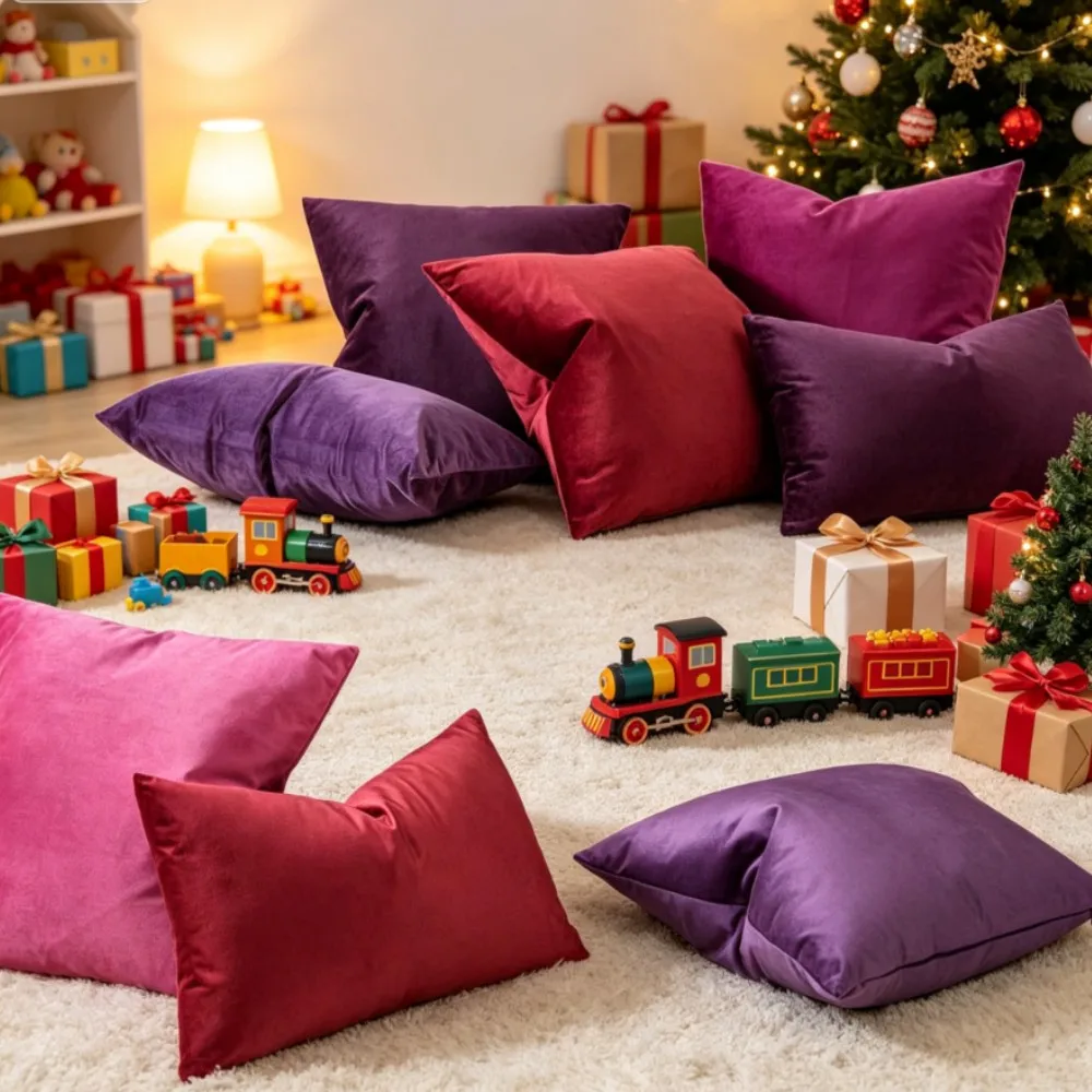30x50cm 45x45cm 50x50cm Red Velvet Pillow Covers Modern Solid Color Dutch Cushion Case Gift Luxury Christmas Gift Pillowcase