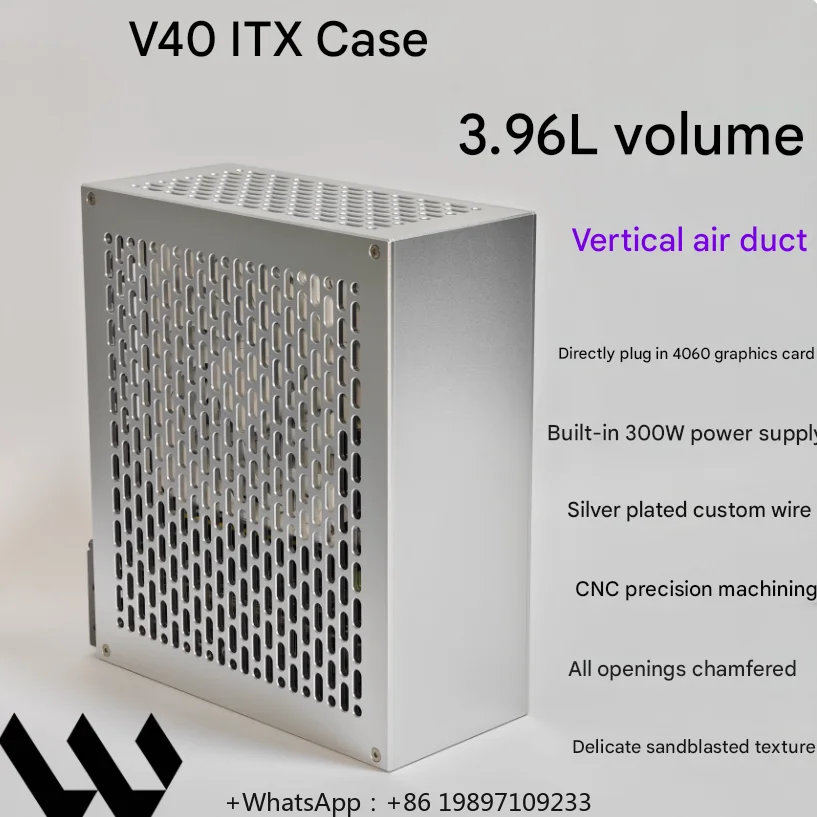 

Шасси V40 с напрямую подключением к ножевой карте полувысоты Шасси графической карты 4060 itx со встроенным источником питания мощностью 300 Вт.