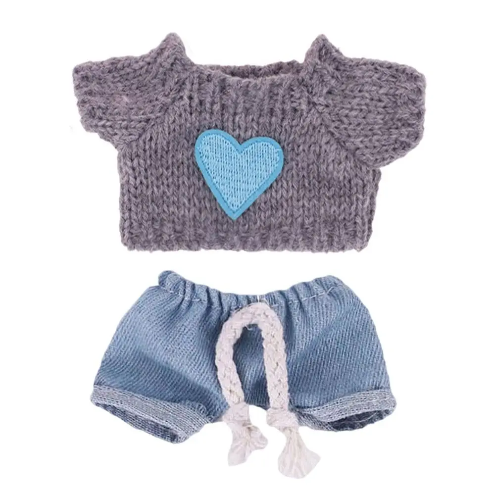 Ropa de muñeca multicolor de varios estilos, suéter de repuesto hecho a mano, conjuntos de pantalones vaqueros, Top de punto hecho a mano DIY para casa de muñecas