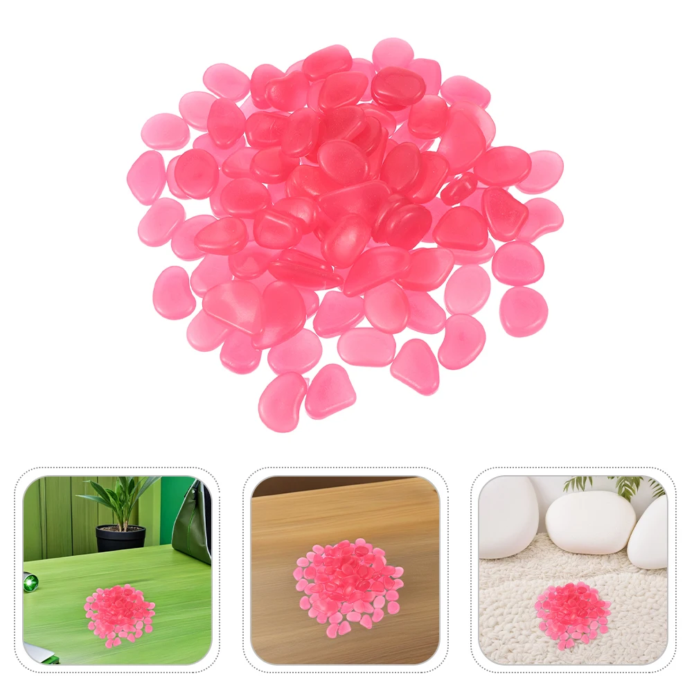 

300 Pcs Luminous Stones Outdoor Decorative Pebbles Fish Tank Decorations Aquarium Garden Glowing Rocks Decorate Driveway