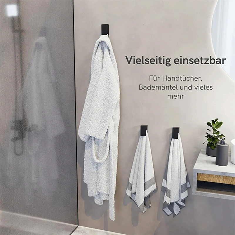 4Pcs Shower Door Hooks,Extended Towel Hooks for Bathroom, Stainless Steel Heavy Duty Hooks for Hanger Robe,Towel-AD23 - view 4