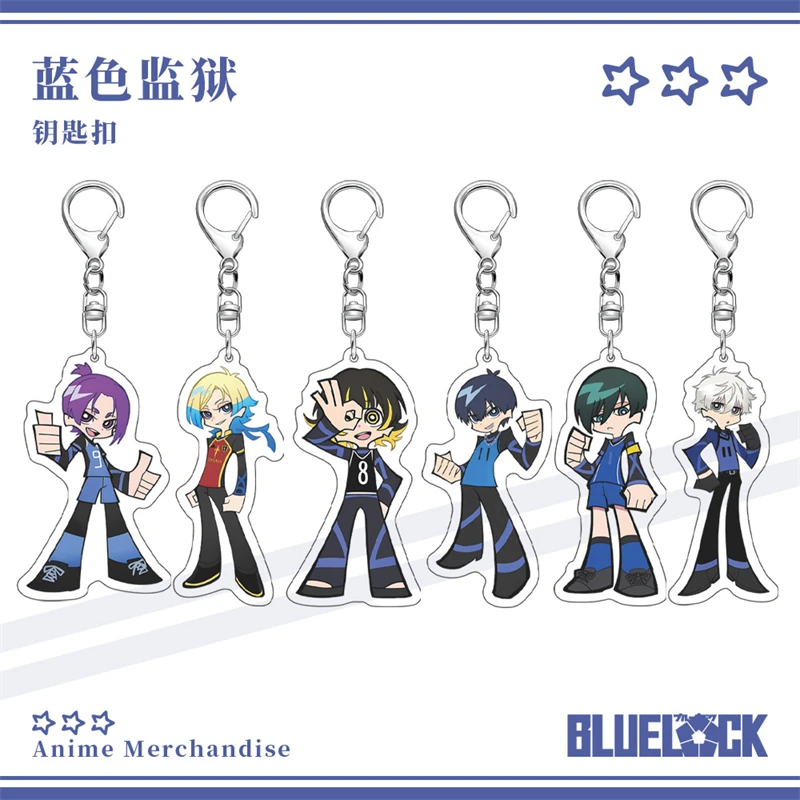 

Blue Lock Acrylic Keychain Rin Itoshi/Yoichi Isagi/Meguru Bachira Accessories Car Key Chain Key Ring Phone Bag Hanging Jewelry