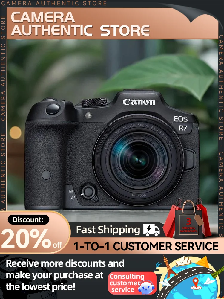 كاميرا Canon EOS R7 APS-C الرائدة الاحترافية بدون مرآة كاميرا رقمية عالية السرعة للتصوير المستمر كاميرات فيديو 4K 32.50 ميجابكسل