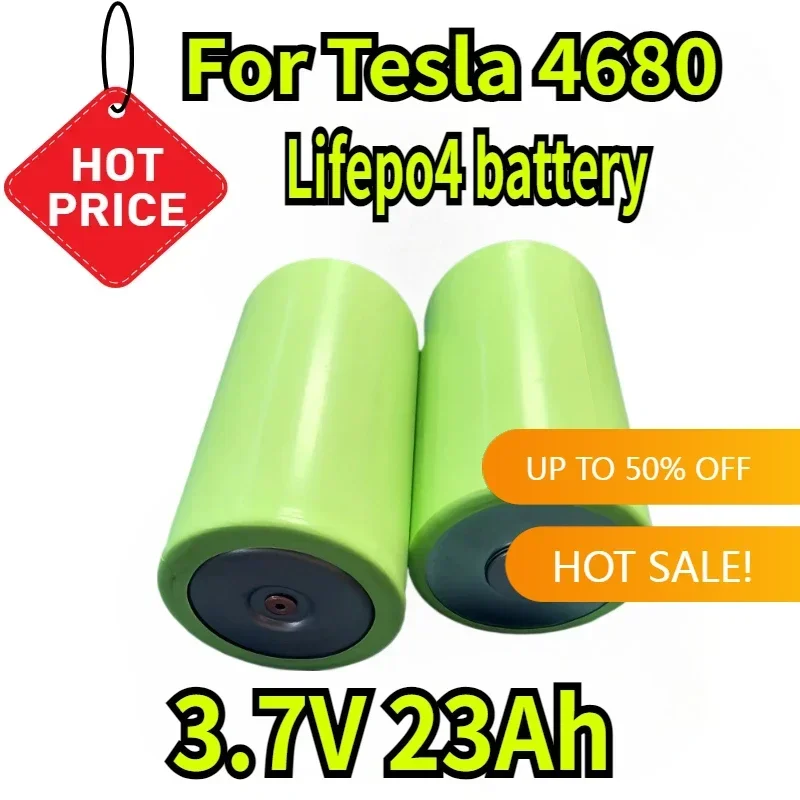 3.7V 23Ah for Tesla 4680 Lithium Iron Phosphate Battery Cylindrical Solar Energy Storage Electric Vehicle Lifepo4 Battery