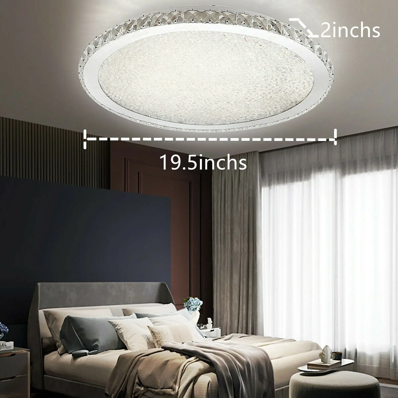 Crystal LED Ceiling Light Modern Pendant Lamp Flush Mount Chandelier Living Room Fixtures Decor