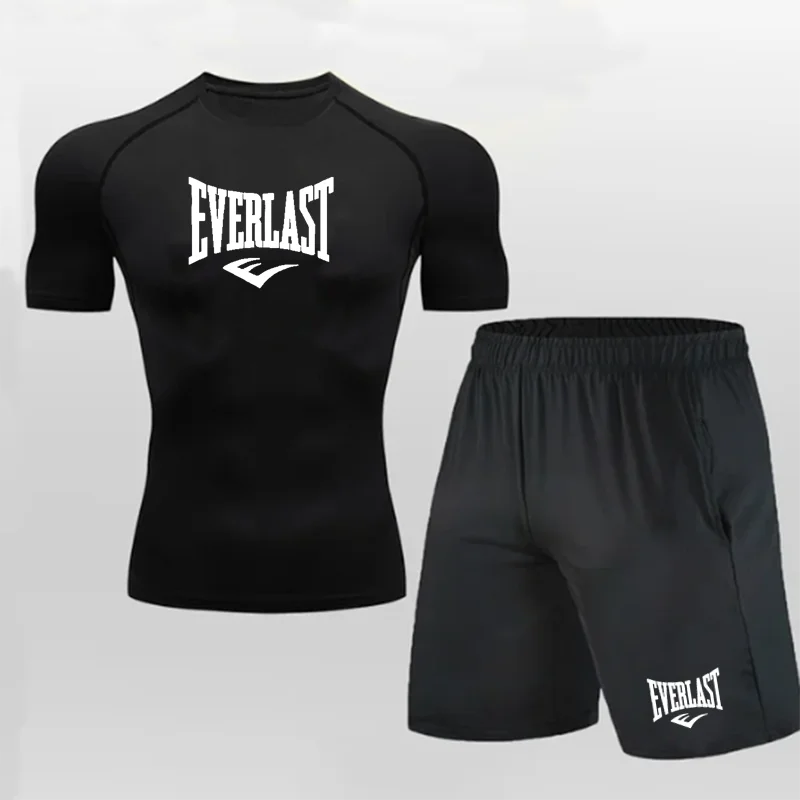 EVERLAST Printed Compression Men's Sportswear Fitness Gym Tight Training Clothing Sports Jogging Clothing Running Sports Clothin