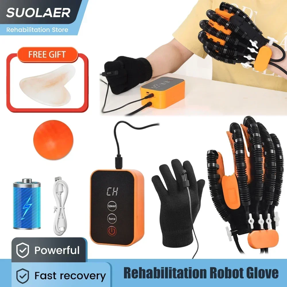 Rehabilitation Robot Gloves for Stroke Hemiplegia Hand Stroke Recovery Equipment USB Chargeable Fingers Strength Training Device