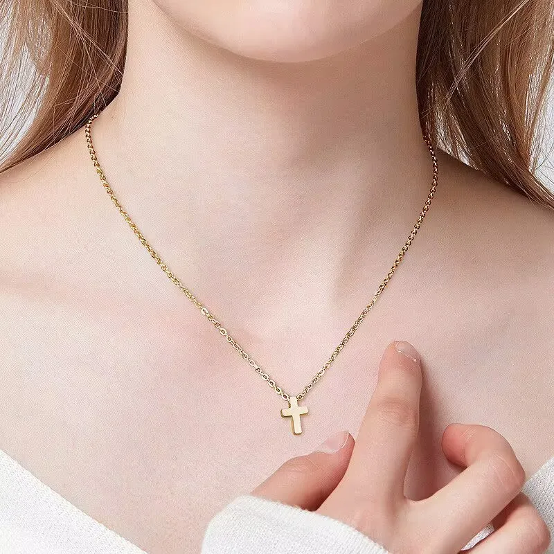 ASONSTEEL Stainless Steel Cross Pendant Necklace For Women Men Minimalist Jewelry Male Female Necklaces Chokers Gifts Hiphop