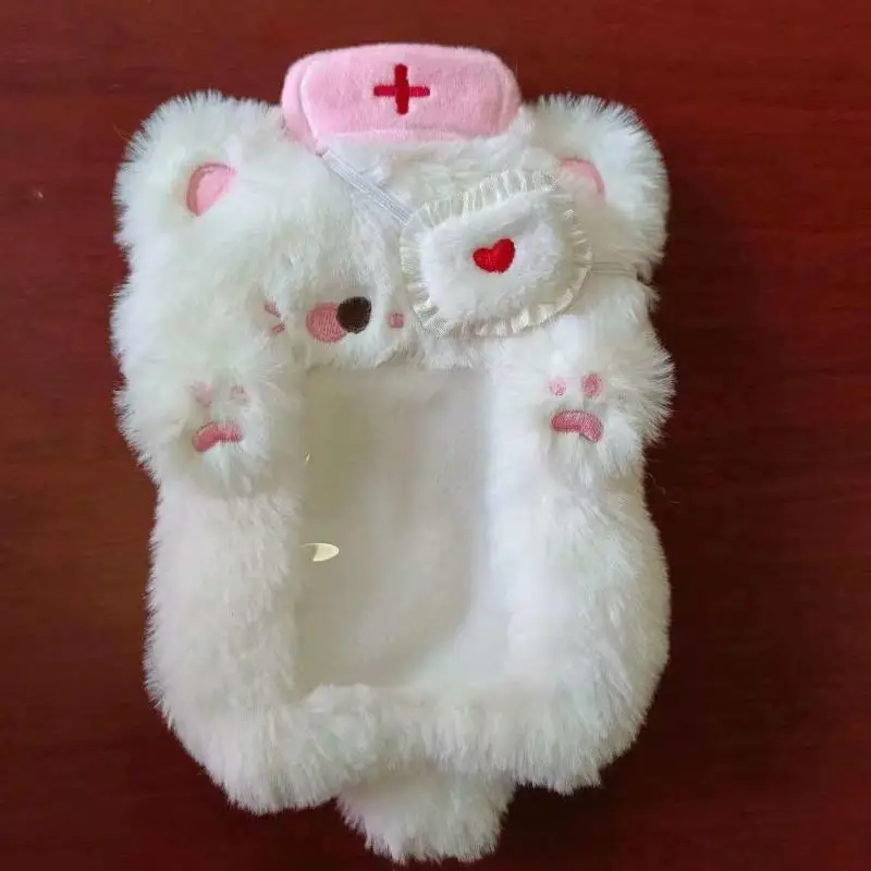 1Pcs Cute Cartoon Nurse Cat Themed Photocard Case Student Card Holder Idol Photos Protective Cover Bag Keychain