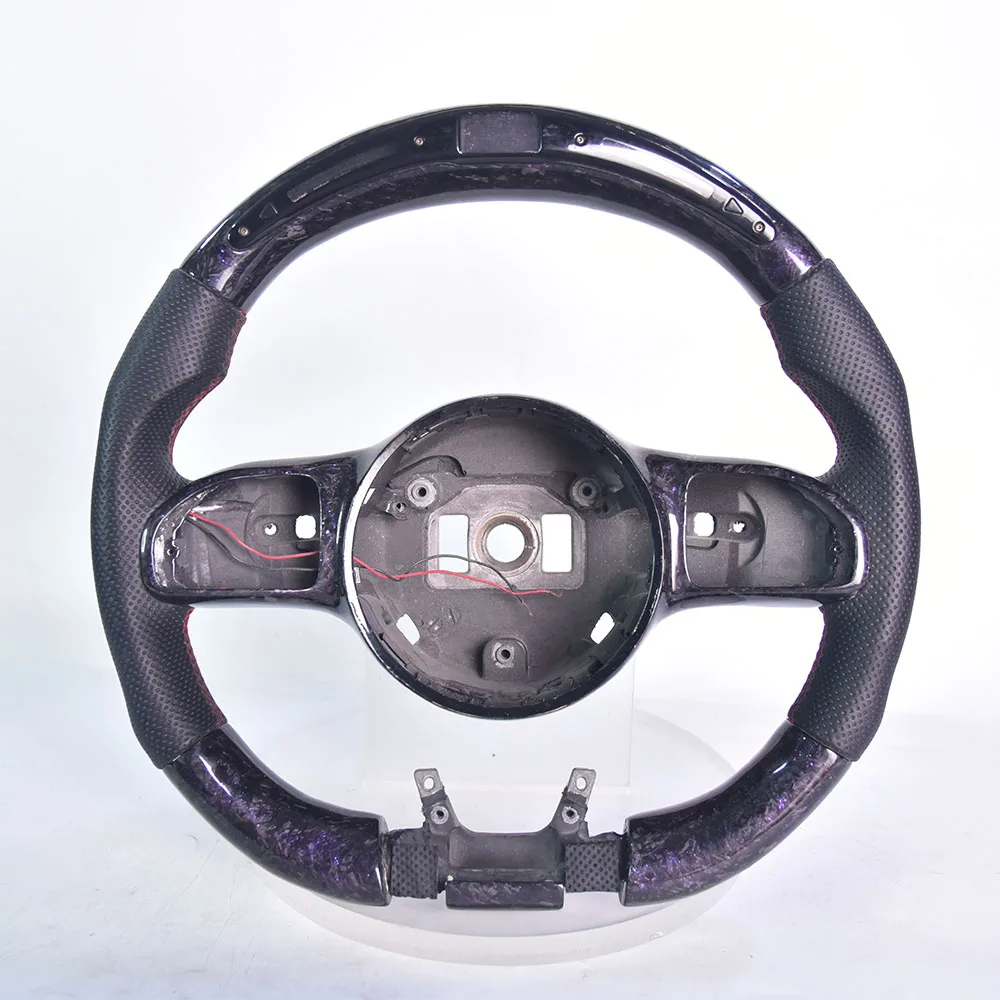 Forged Carbon Fiber Leather Steering Wheel With Dynamic Shift LED For Mercedes Benz 809