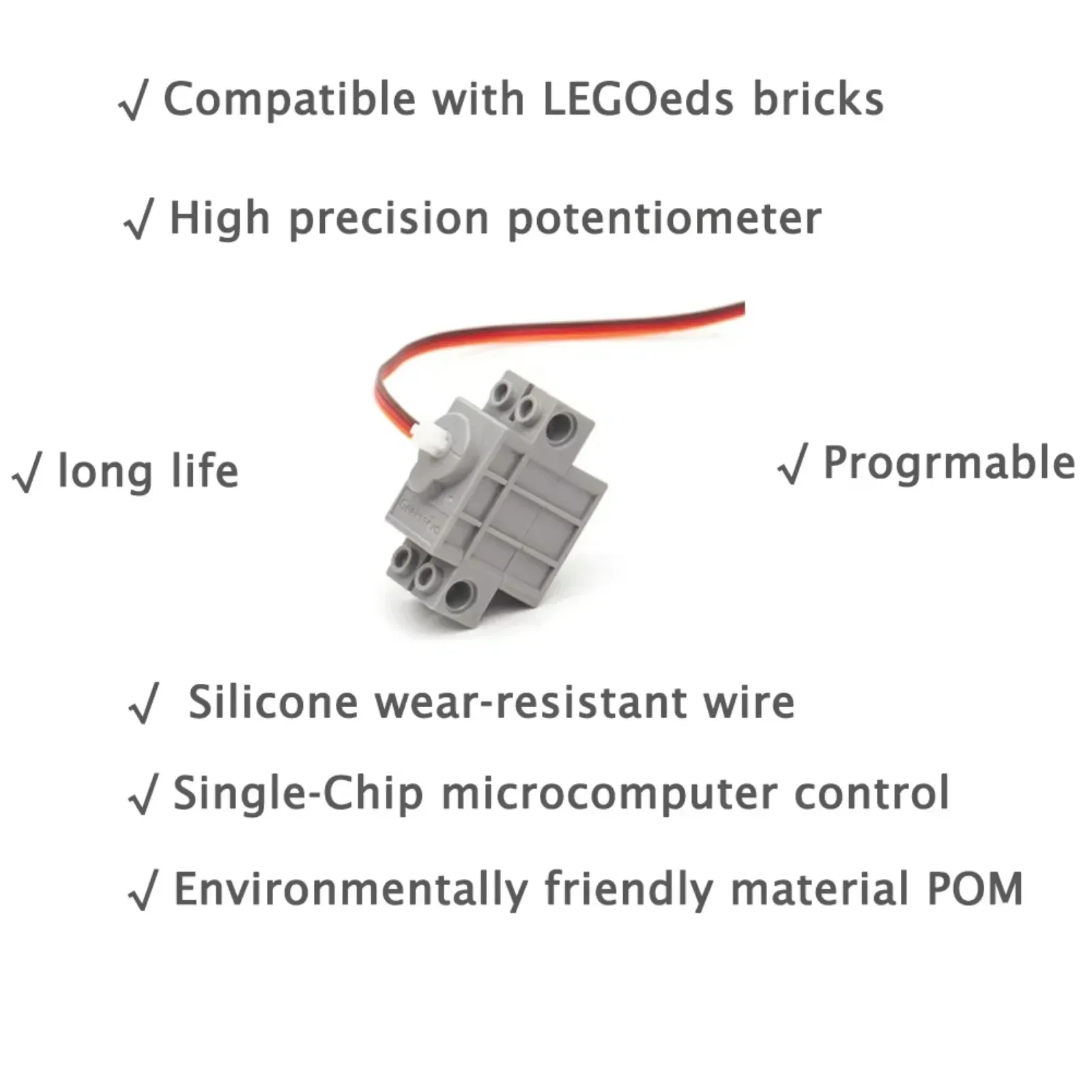 4Pcs Geekservo 270 Degree Programmable Gray Geek Servo+Cross Axle Wheels for DIY Micro:bit Robotbit for  Building Bricks
